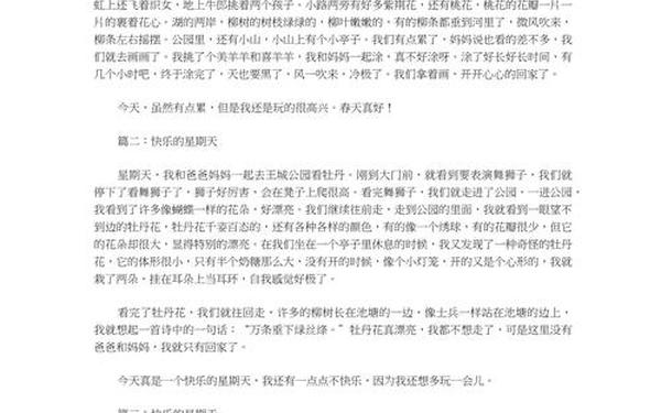 快乐的星期天作文—快乐星期日作文