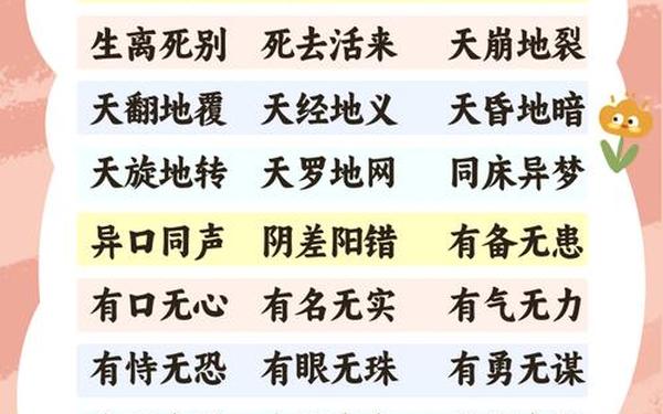 反义词的成语大全_反义词的四字