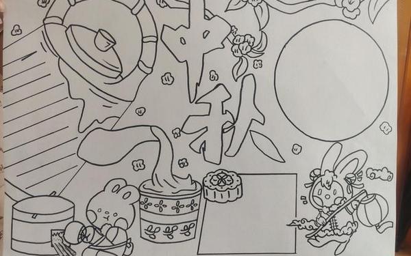 中秋节绘画100幅(2022中秋主题手抄报)