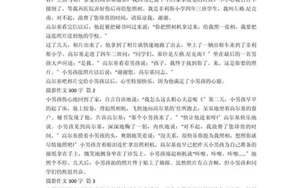 小摄影师续写_小摄影师续写300字左右