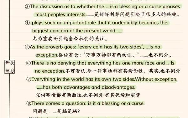 英语作文开头万能金句—初中英语作文万能模板套用