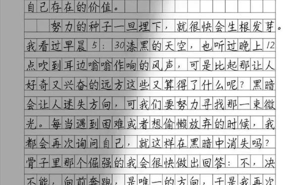 初中生优秀作文精品选 九年级中考作文