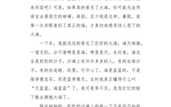 我爱大海作文_大海的作文600字