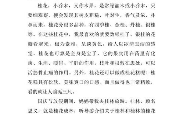 关于桂花的作文,桂花作文1000字