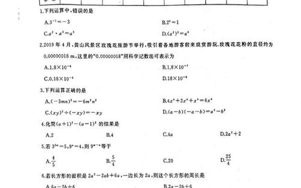 七年级下册数学试卷—2025七下数学第一章测试题