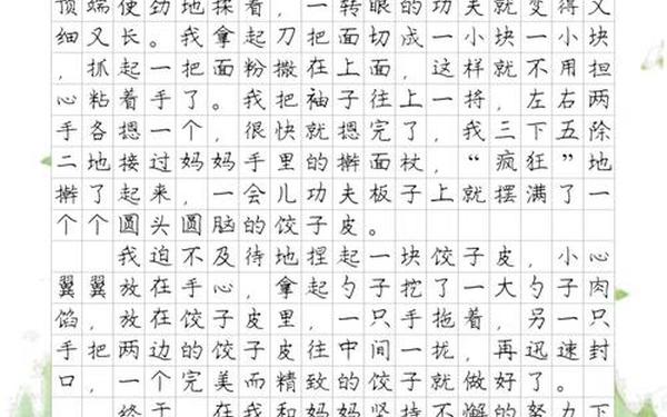 我学会了包饺子作文400字_我学会了洗碗满分作文
