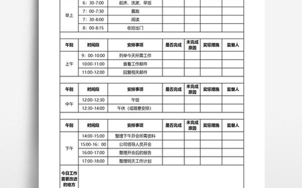 工作计划表格模板、工作表格 工作计划表格模板、工作表格
