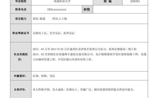 标准个人求职简历模板-应聘简历模板