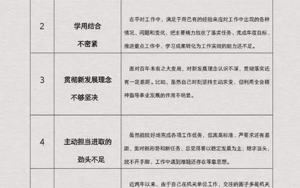 开展批评和自我批评—组织生活互评批评意见100条