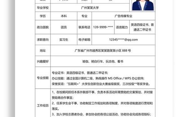 免费的个人简历模板可手机编辑,电子版个人简历模板免费