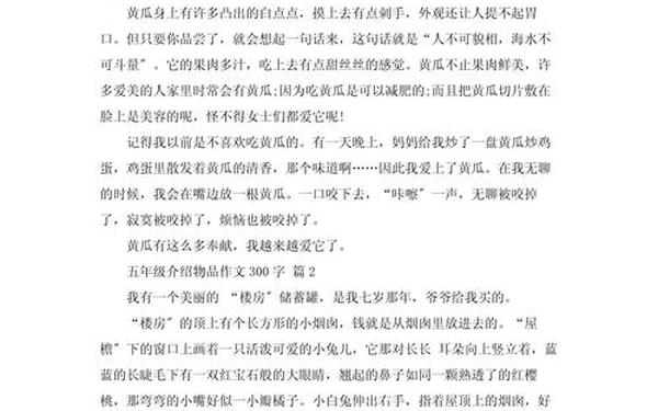 介绍一种事物300字作文—一件事300字可抄