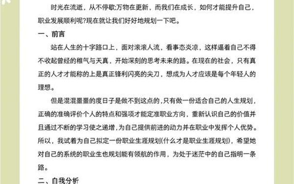 大学生职业规划论文3000字 大学生职业规划模板