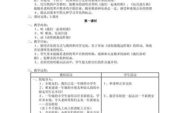 小学音乐课教案20篇—小学1一6音乐课教案