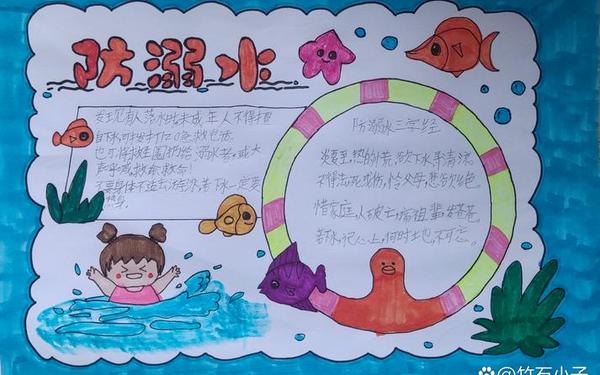 小学生防溺水手抄报-3～6年级溺水绘画一等奖