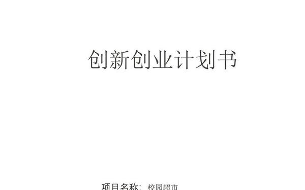 创业项目策划书格式—大学生创新创业项目计划书