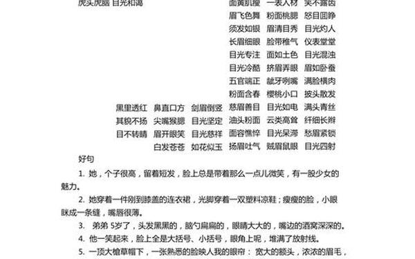 人物外貌描写片段-外貌描写的好词