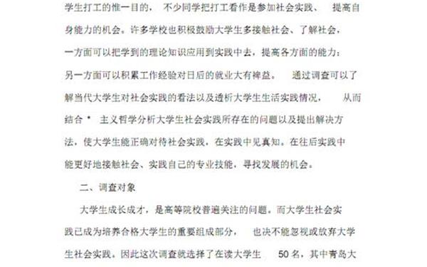假期社会实践调查报告 社会实践情况