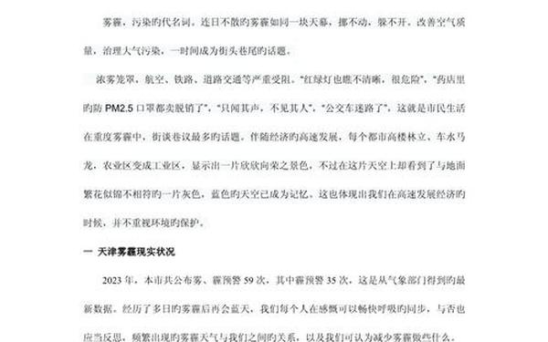 雾霾调查报告_雾霾调查报告小学生