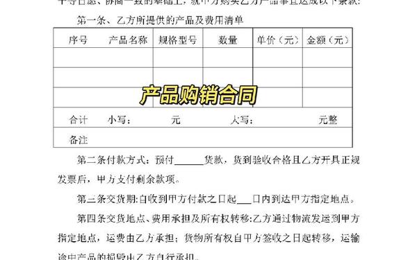 商品销售合同(产品购销合同电子版)