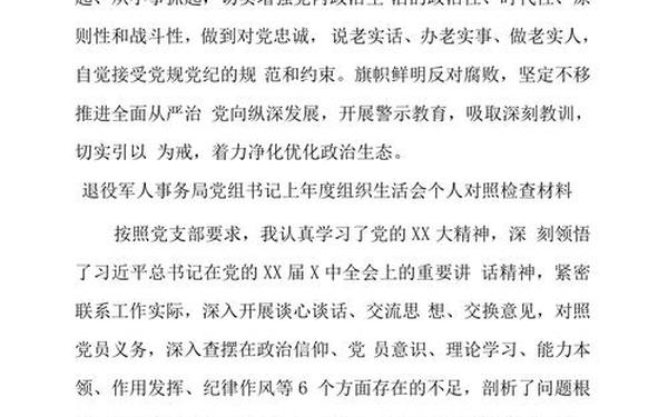 组织生活会个人对照检查材料、2025年组织生活发言精选5篇