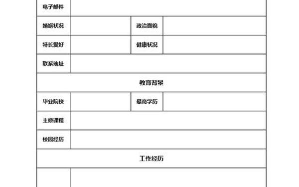 个人简历表格式,个人简历表格word文档