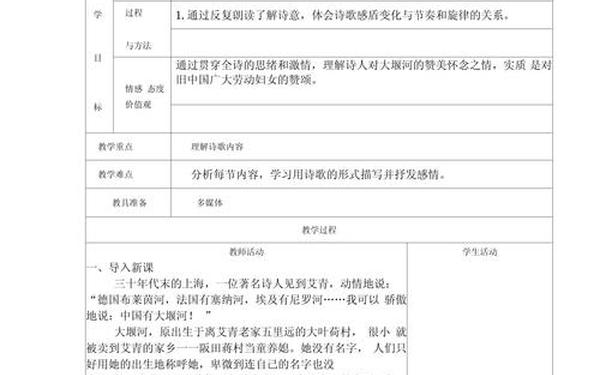大堰河我的保姆教案(大堰河教案设计) 大堰河我的保姆教案(大堰河教案设计)