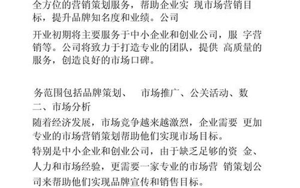 创业项目策划书范文;撰写创业计划书