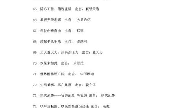 创意广告词;广告语经典100条