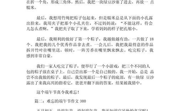 作文传统节日端午节300字三年级—端午节作文300字优秀范文