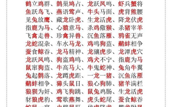 带动物的成语(带动物的成语大全 四字成语图片)