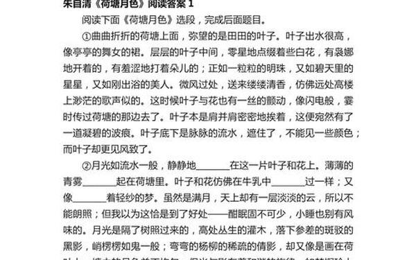 塘栖阅读答案-你在伞里玛的阅读题及答案
