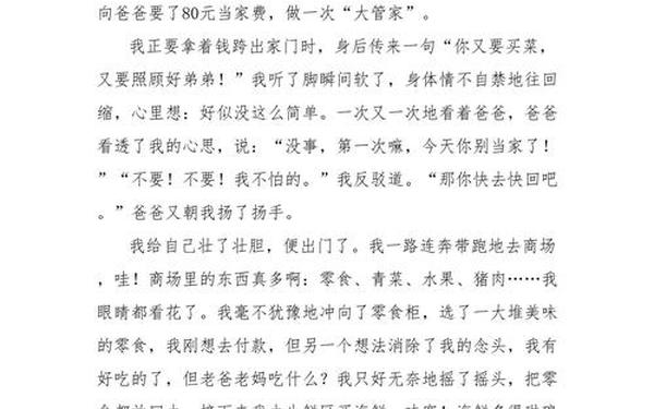 今天我当家的作文_今天我当家征文600字