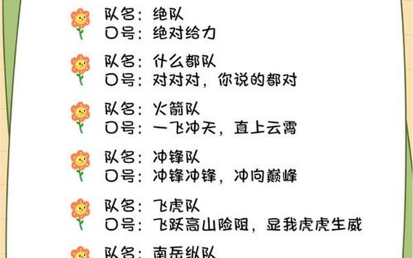 有创意的队名和口号-特色队名和口号大全