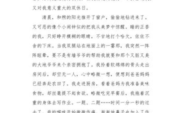 双休日作文_双休作文800字高一