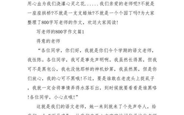 我的老师作文800字优秀作文,作文《我的老师》800字