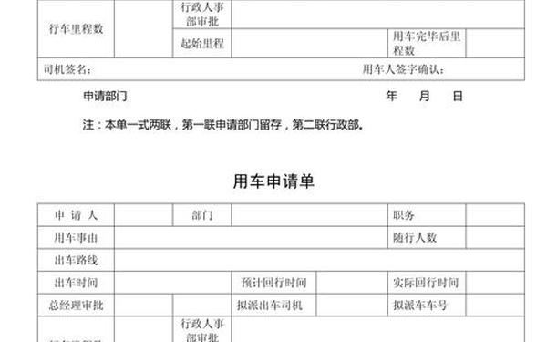 用车申请单;单位车辆申请简短20字