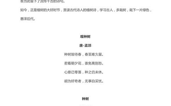 关于植树节的诗歌-诗歌《一棵树》