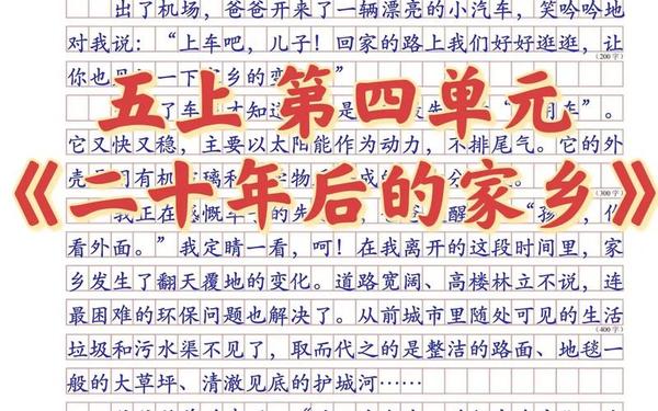 二十年后的家乡作文300字、团年作文三年级300字