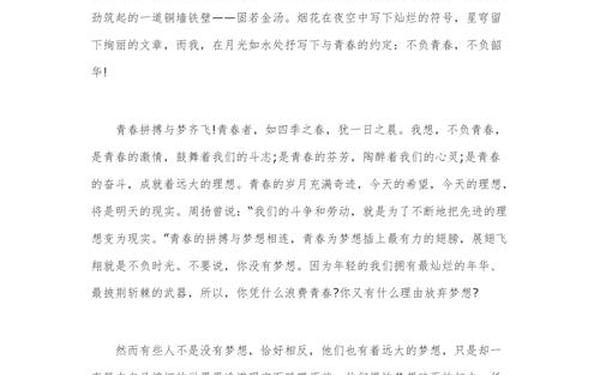 关于青春不负韶华的演讲稿-演讲稿100字青春励志