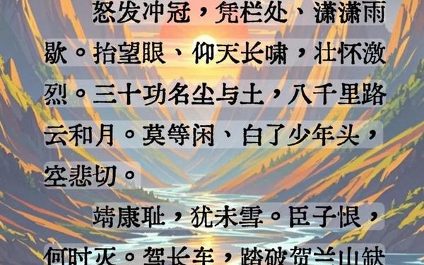 古诗词朗诵经典名篇 古诗《满江红》