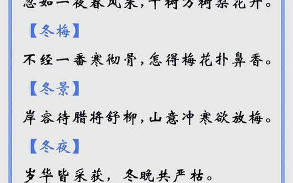 冬天的古诗20首-关于冬的诗句