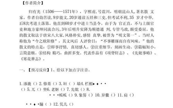 方山子传教案-项脊轩志教案