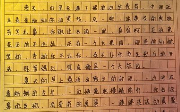 四年级作文我的家乡 乡村美景作文450字