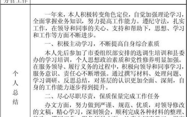 干部考核工作总结;公务员年度考核表个人总结