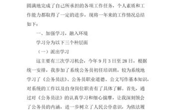 公务员试用期工作总结-公务员试用期转正个人总结