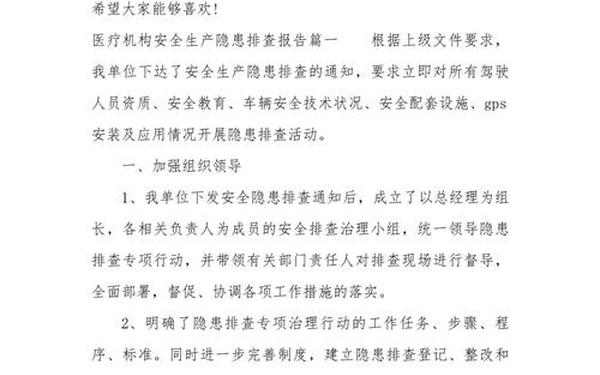 安全隐患排查总结报告、风险隐患排查情况汇报