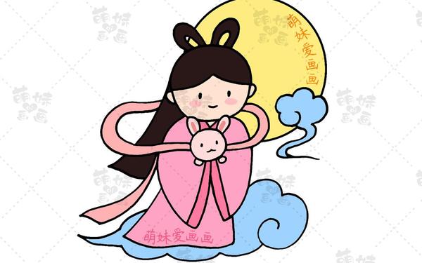中秋节海报手绘、中秋节的简笔画