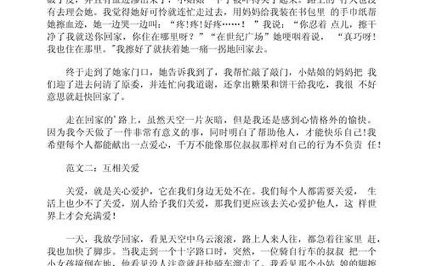 关爱的作文600字(有关爱的作文)