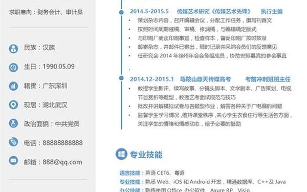 会计个人简历(个人求职简历模板)