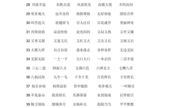 四字成语全部,四字成语大全300个